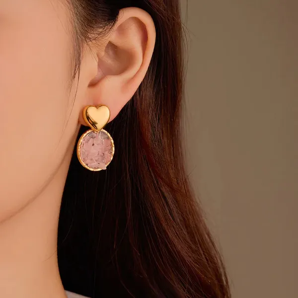 Gold_Retro_Natural_Stone_Earrings_For_Women